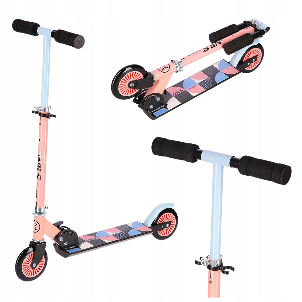 Hulajnoga Klasyczna Składana Dwukołowa Regulowana Dziecięca Kółka 125 mm