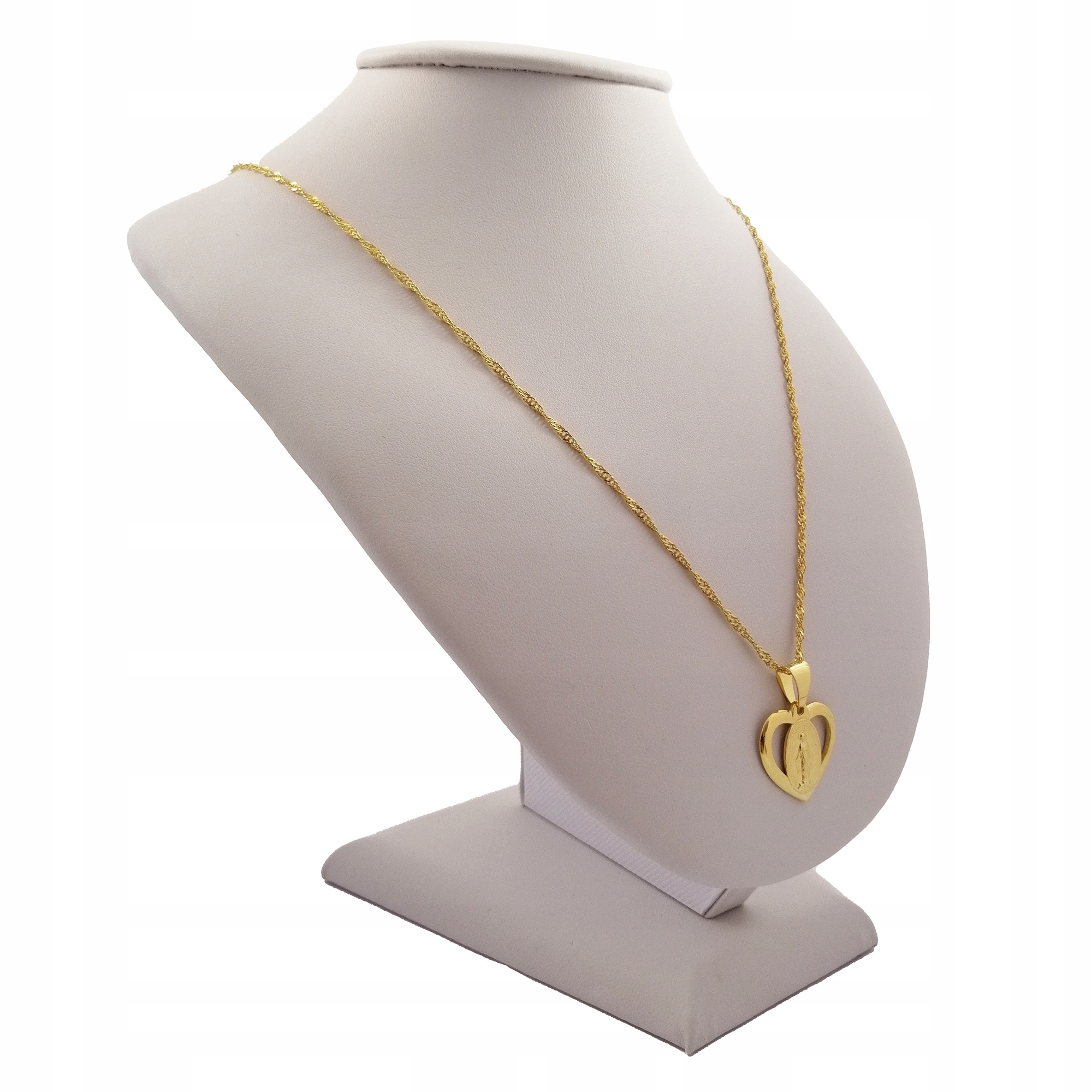 ZŁOTY ŁAŃCUSZEK + CUDOWNY MEDALIK + GRAWER PREZENT NA CHRZEST BIERZMOWANIE Długość całkowita 50 cm