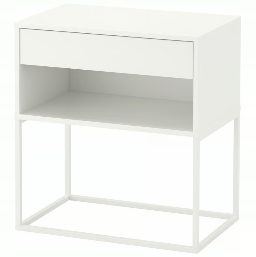 Ikea Vikhammer Nočný stolík, biely, 60x39 cm