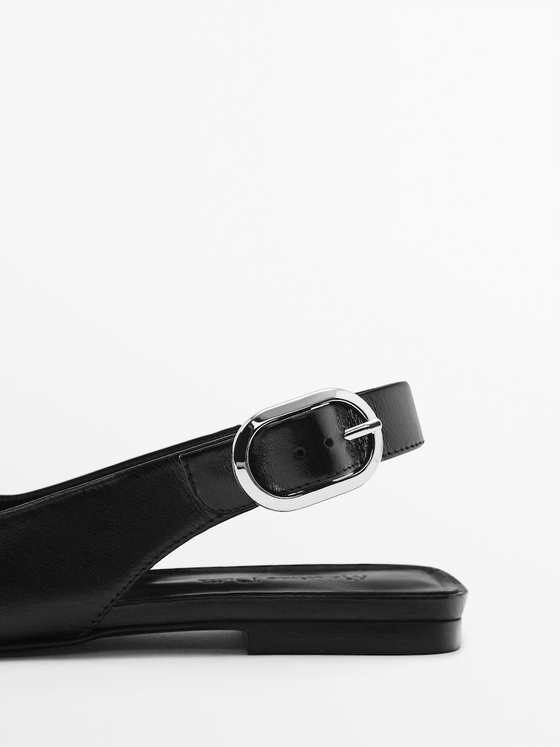 Massimo Dutti skórzane buty nz odkrytą piętą 38 Rozmiar 38