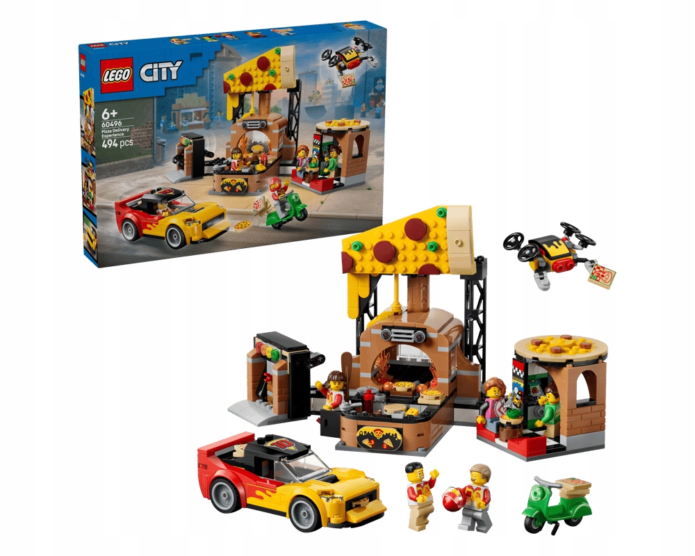 Lego 60496 City Sada na rozvoz pizzy s vozidly 6+ 494ks