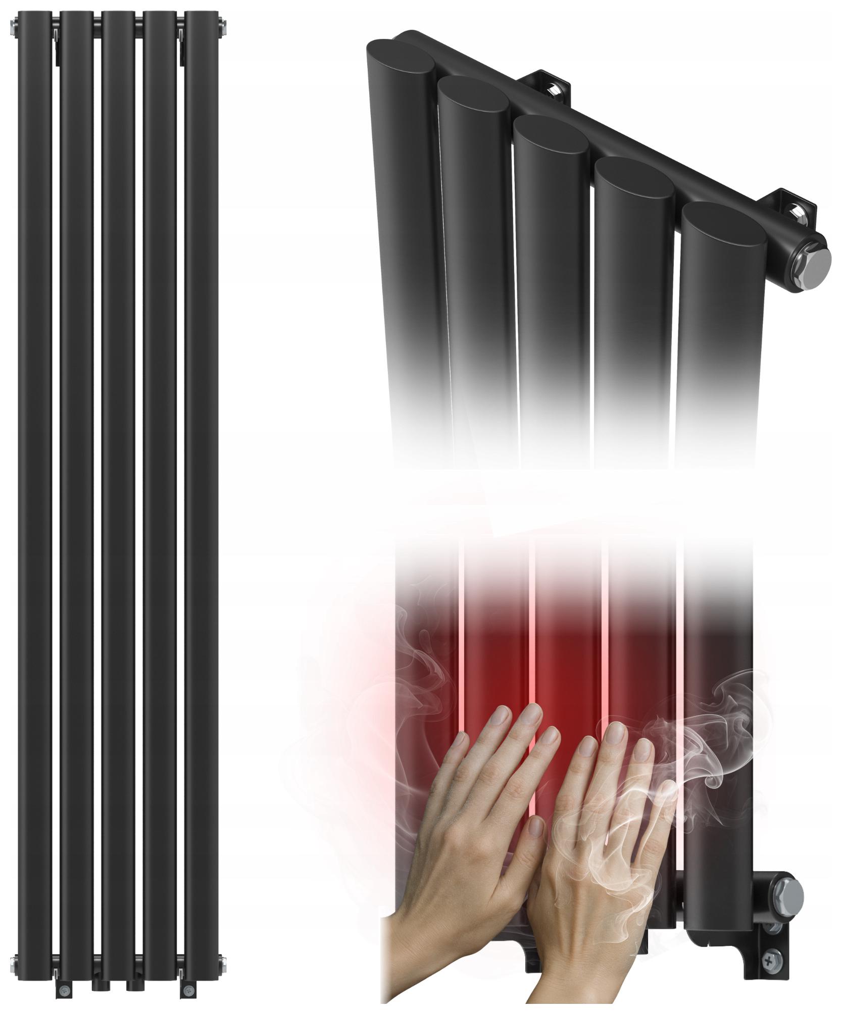 Koupelnový radiátor Axis 140x30 černý dekorativní panelový, vysoký výkon