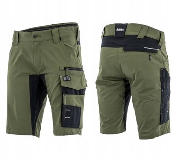 Spodenki robocze krótkie Motionflex Sara 4-Way Stretch Oliwka Kieszenie r.M