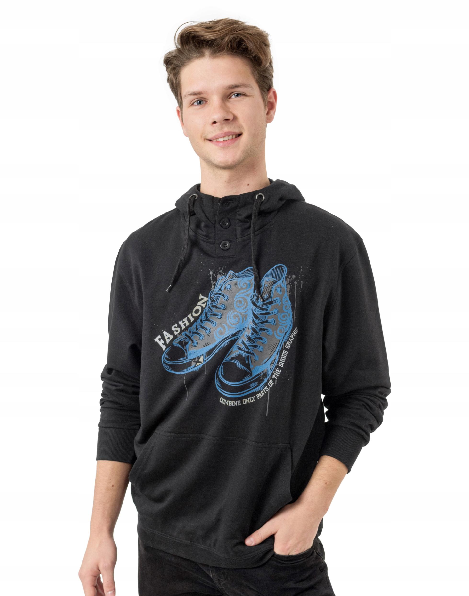 

Bluza Męska Bawełniana z Kapturem 28041 XXL czarna