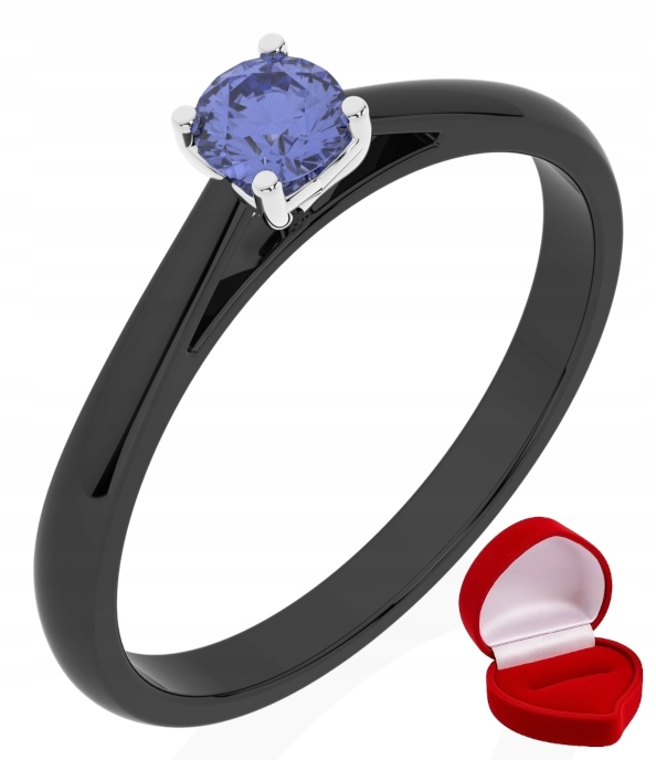 Prstýnek, černé zlato, tanzanit 0,24 ct R24