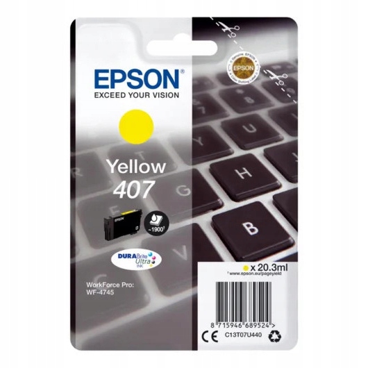 Tisk Epson 407 žlutá C13T07U440