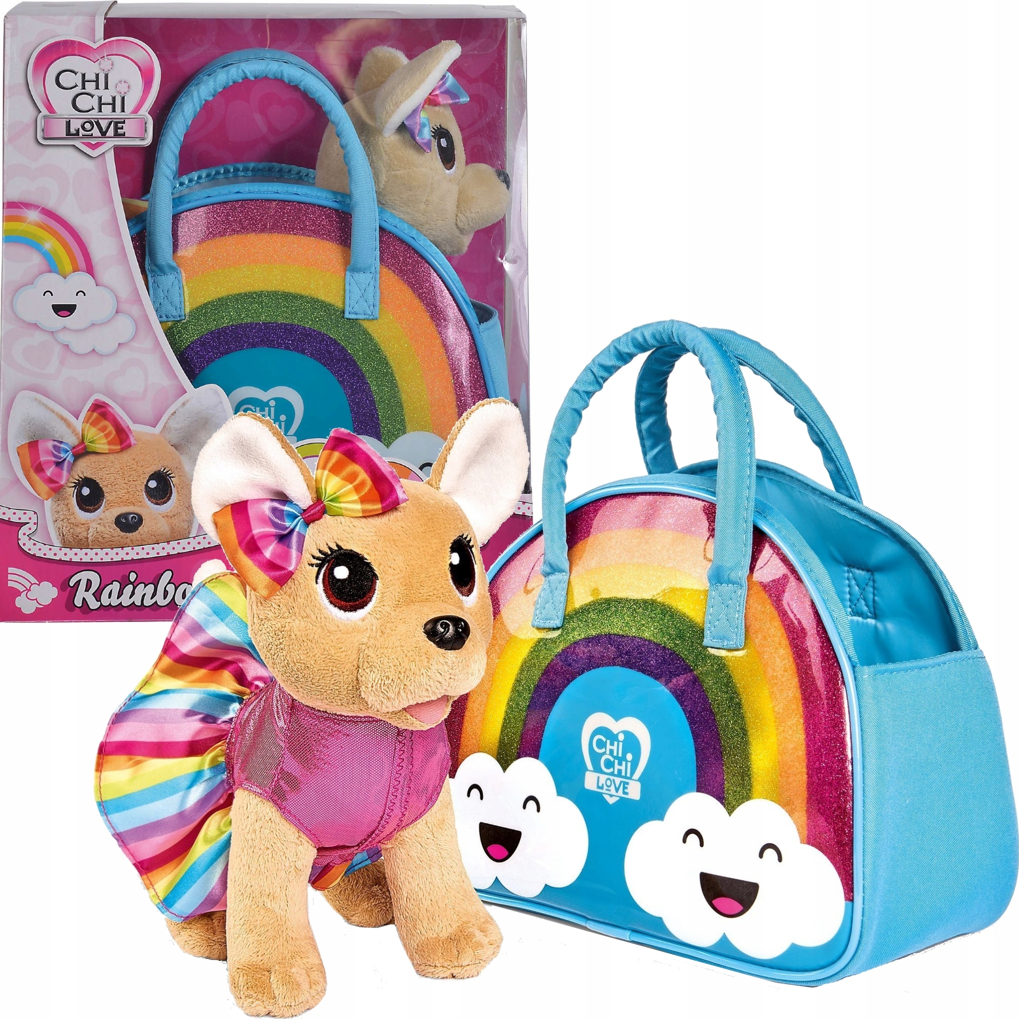 

Chi Chi Love Tęczowa Moda Maskotka Piesek +torebka