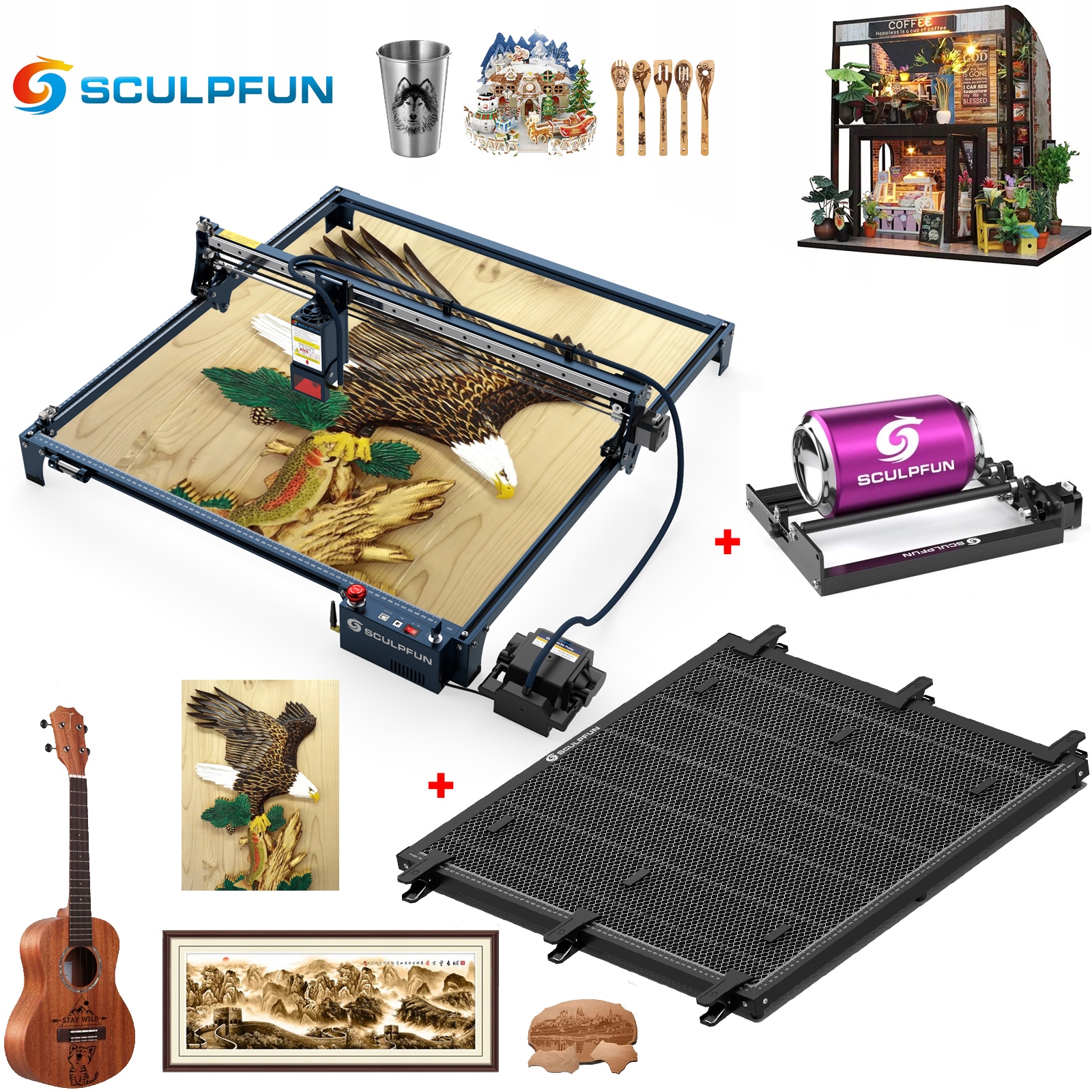 

Grawer laserowy Sculpfun S30 Ultra 33-36W płyt+wał