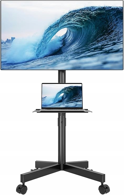 Držák Mobilní stojan na kolečkách Tv monitor 23-60" police na notebook