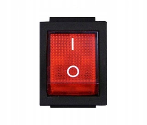 Przełącznik kołyskowy KCD7 czerwony On/off 230V 6 Pin