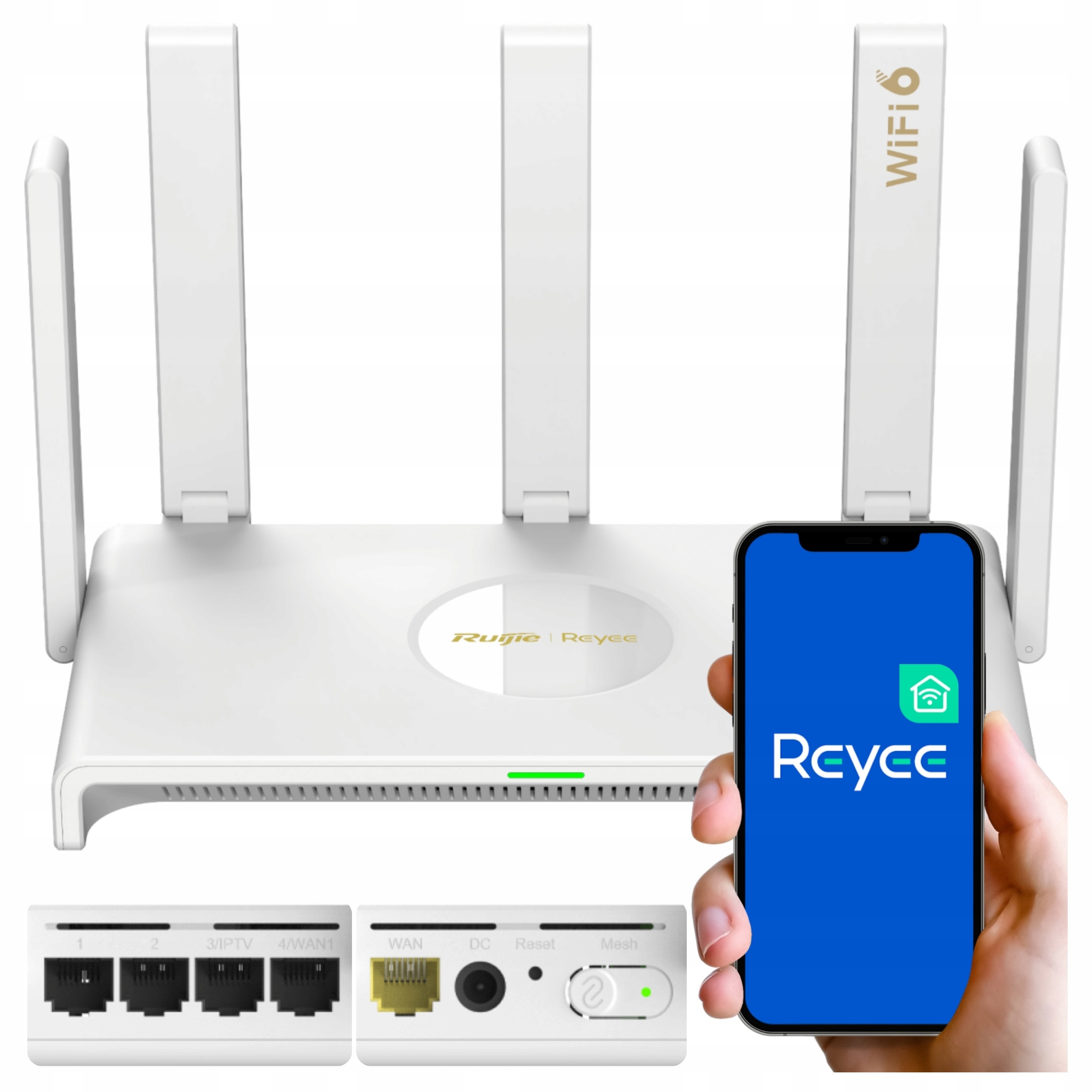 Router Rujie Reyee RG-EW3000GX 802.11ax Wi-Fi 6 až 2402 Mb/s Lan Vpn IPv6