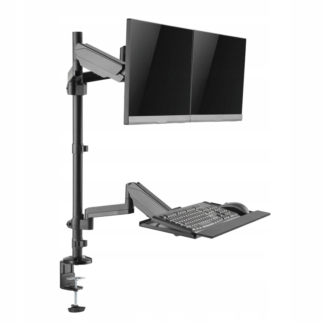 Držiak na monitor a klávesnicu stolný 2 Monitory 17-32" Vesa 16kg čierny