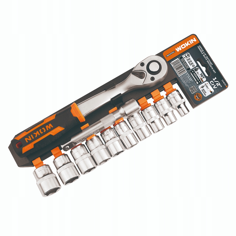 Nasadki z grzechotką krótkie 1/2'' 10-22mm zestaw Wokin 154830