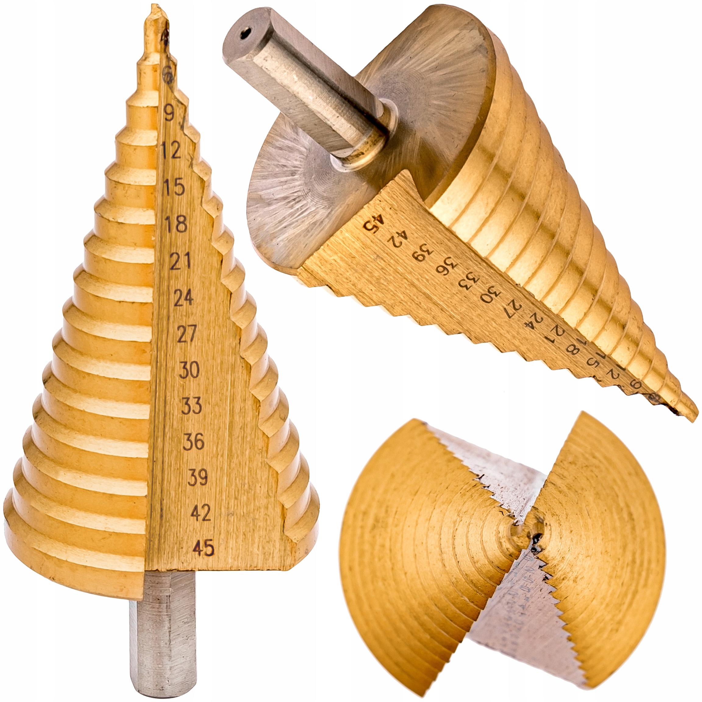 WIERTŁO STOŻKOWE STOPNIOWE HS TYTAN 4-45mm METALU