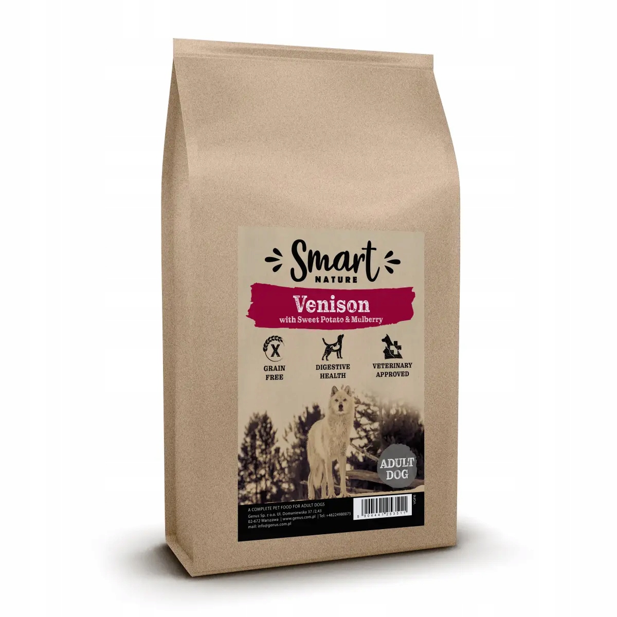 Levně Smart Nature Dog Venison 6kg krmivo bez obilovin pro psy z jeleního a divokého masa