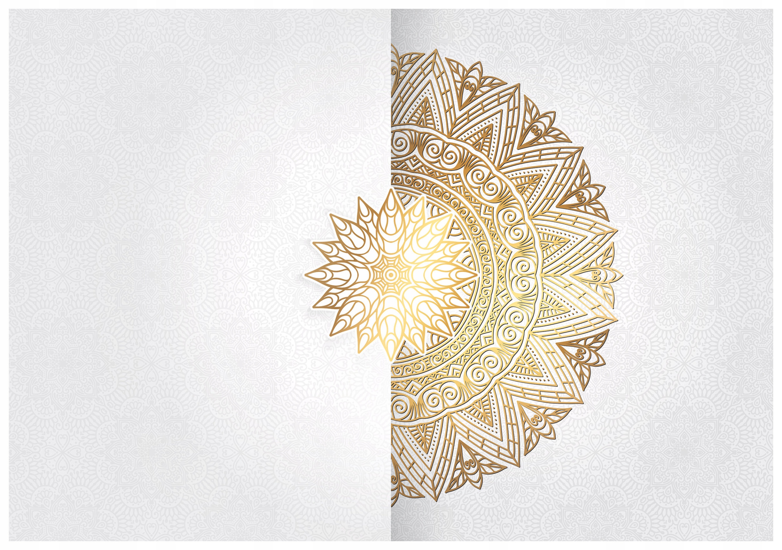 Fototapeta Zlatá Mandala Geometrické kvety na bielom pozadí 416x254 lepidlo