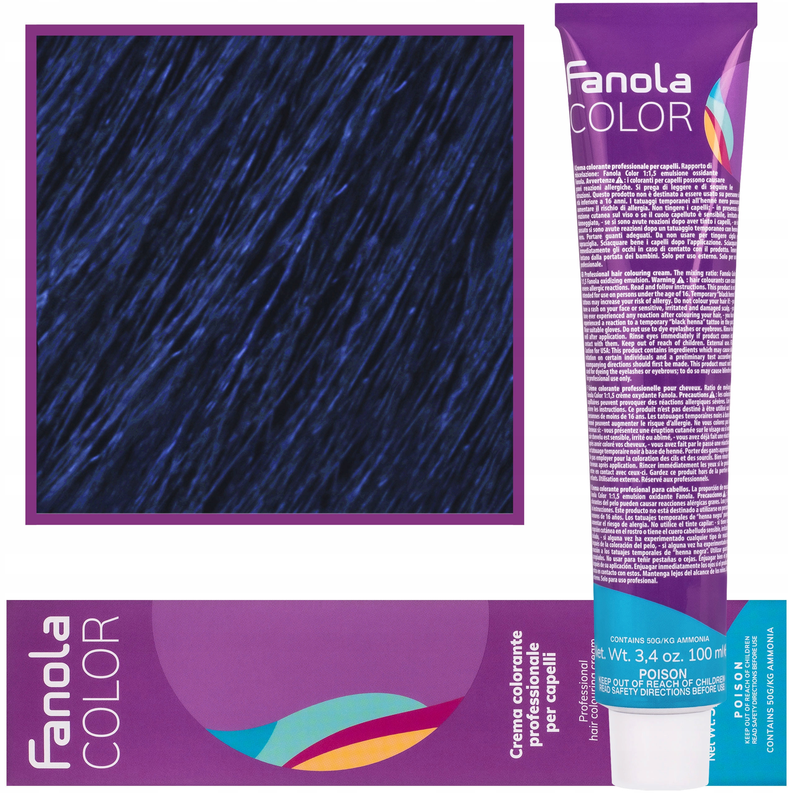 

Farba do włosów Fanola 100ml kolor Blu Niebieski