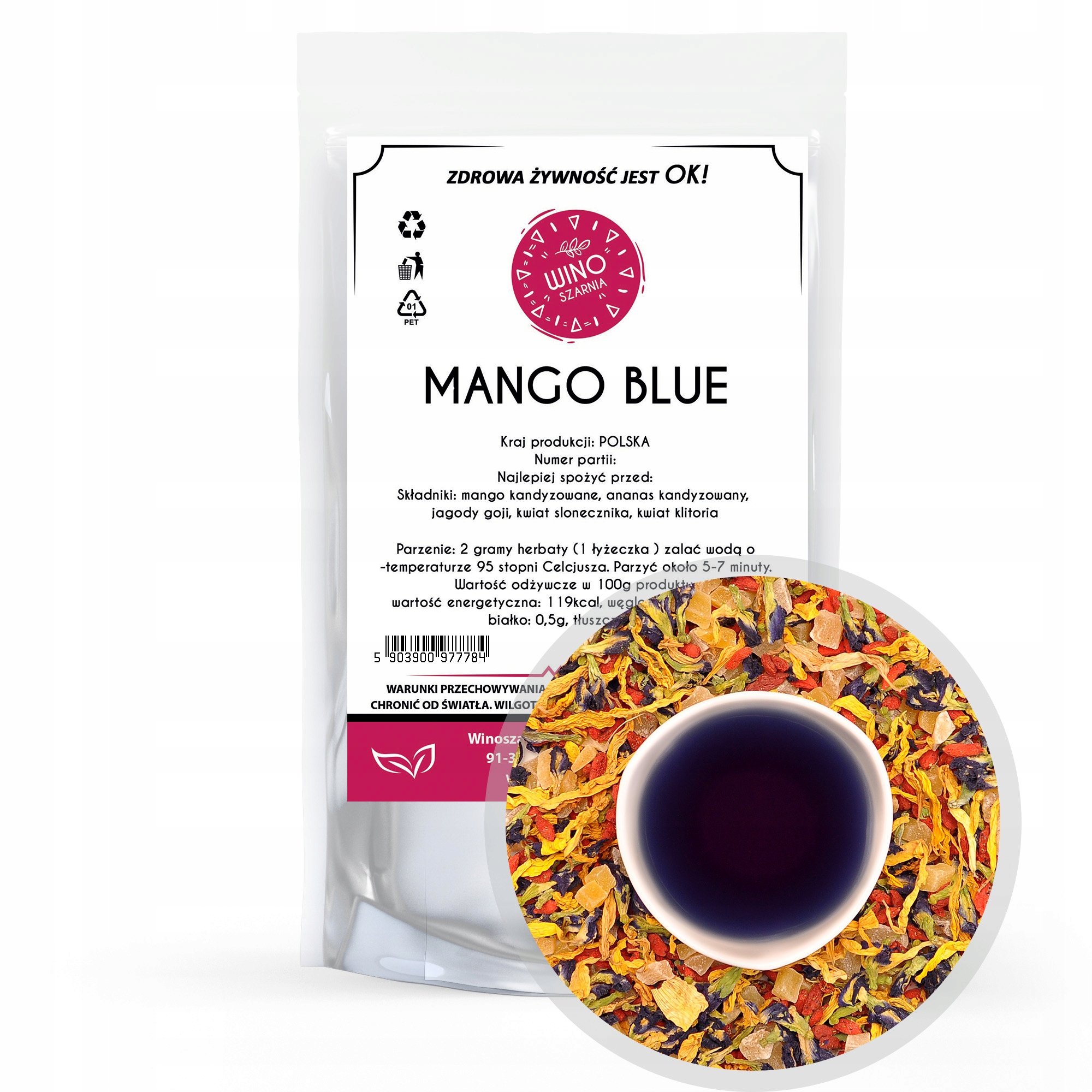 Levně 6 x Winoszarnia Čaj Mango Blue Tango 50 g