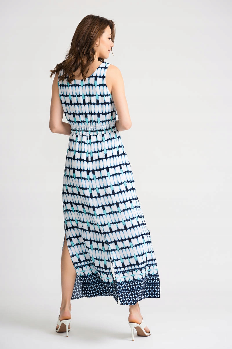 Niebieska Sukienka Damska Joseph Ribkoff z Printem i elastycznym Pasem r.32 Marka JOSEPH RIBKOFF