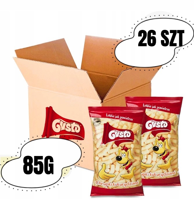 Chrupki Gusto Kukurydziane Lekko Solone 85g 26 Szt