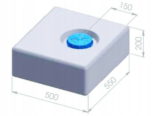 Zbiornik na wode brudna 55l do przyczepy Aplast Part number 700000110