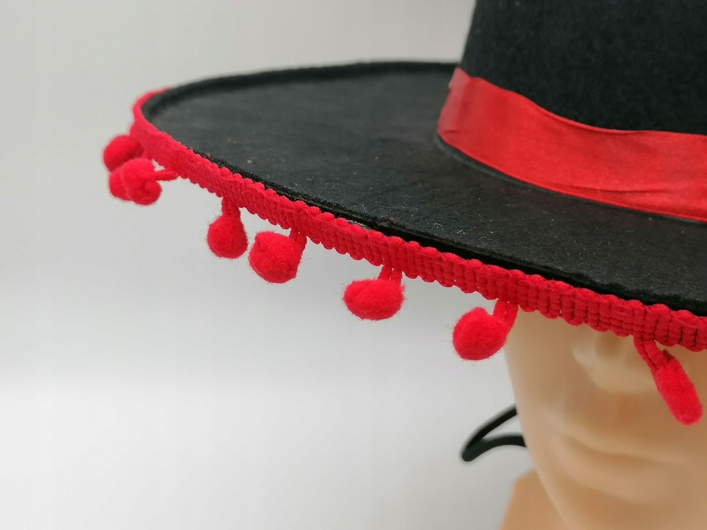 KAPELUSZ HISZPAŃSKI sombrero meksykański TORREADOR Kolor czarny