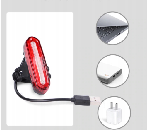 LAMPKA LED USB ROWEROWA WODOODPORNA 120LM + KABEL USB MOCNA DO ROWERU Marka Korbi