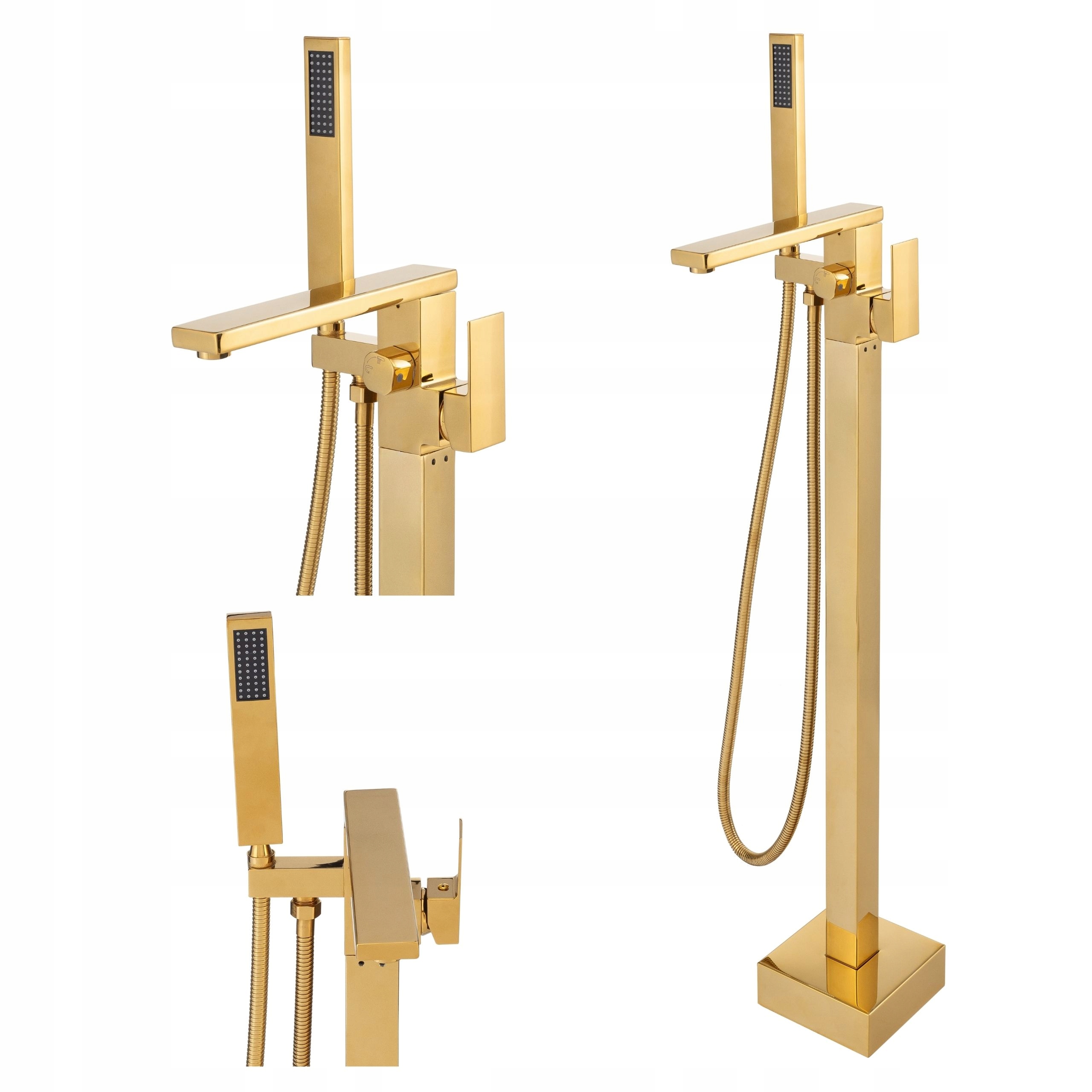 Volně Stojící Vanová Baterie Cubo, Zlatá Podlahová