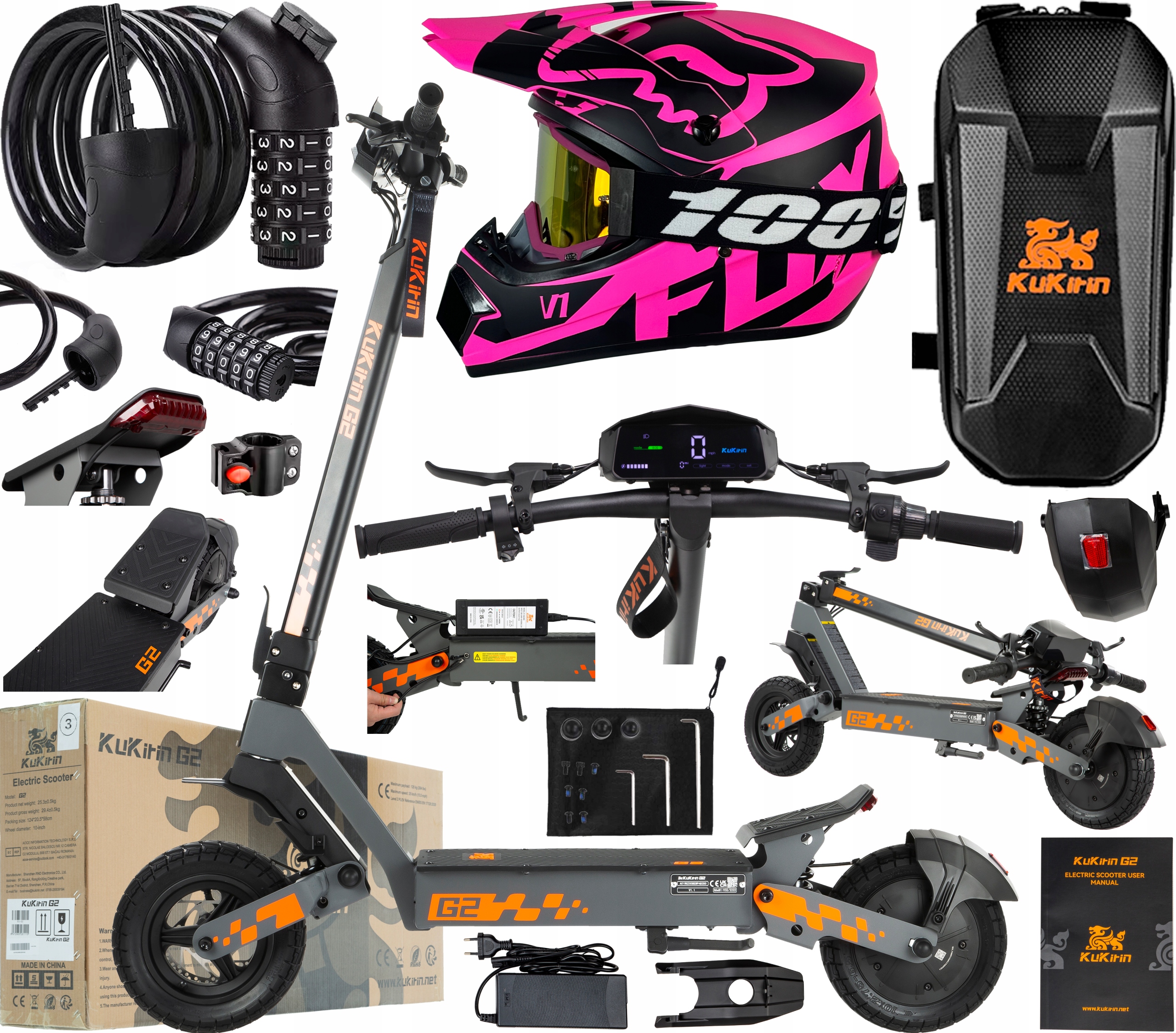 2026 KuKirin G2 pojazdy elektryczne 800W 45KM/H 48V 15Ah 55KM 10" +Prezent
