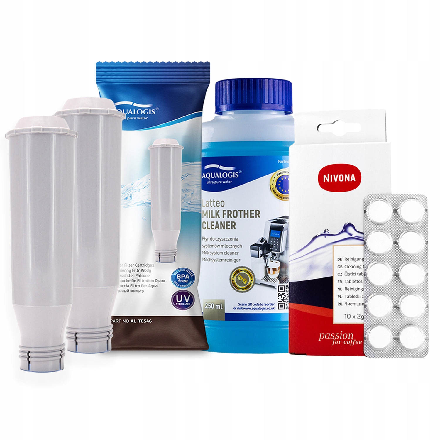 x2 Filtr do kávovaru Nivona AL-TES46 Tablety NIRT701 Tekutina Latteo 250 m