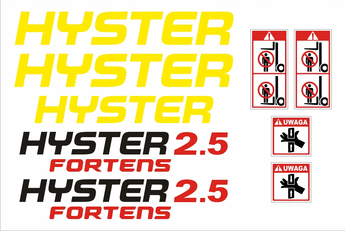 SGN-HYSTER-FORTENS-2-5 - НАКЛЕЙКИ НА ВИЛОЧНЫЙ ПОГРУЗЧИК HYSTER FORTENS 2.5