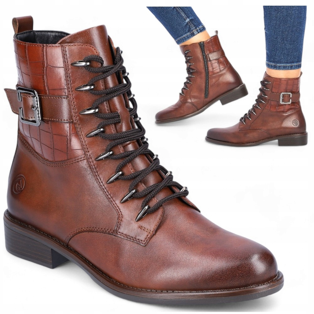 Dámské Kotníkové Boty 37 Kožené nad kotník Podzimní zateplené boty Remonte Rieker jsou módní