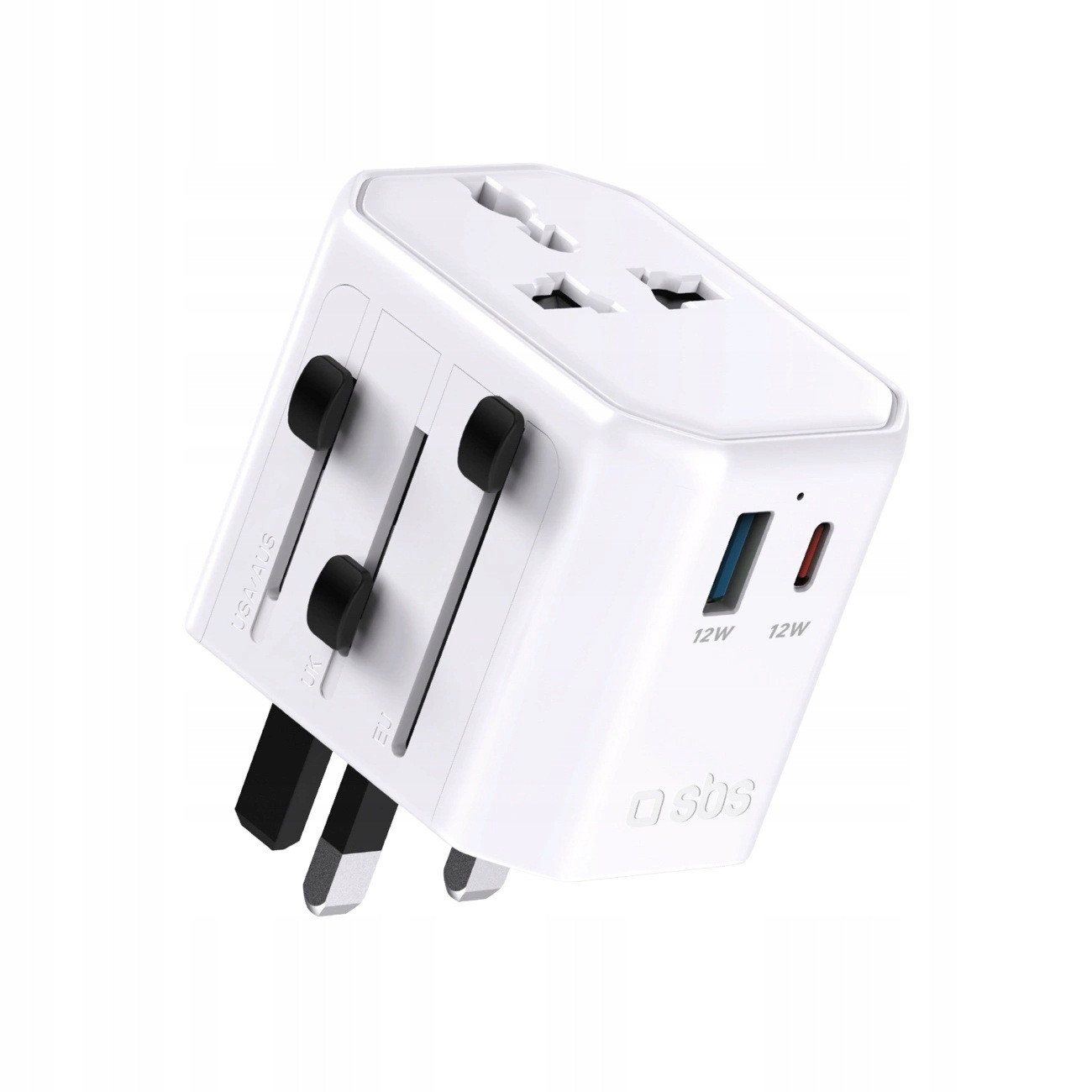 Cestovní adaptér Sbs Teadaptusbtcuni Usb-c Usb-a univerzální bílý