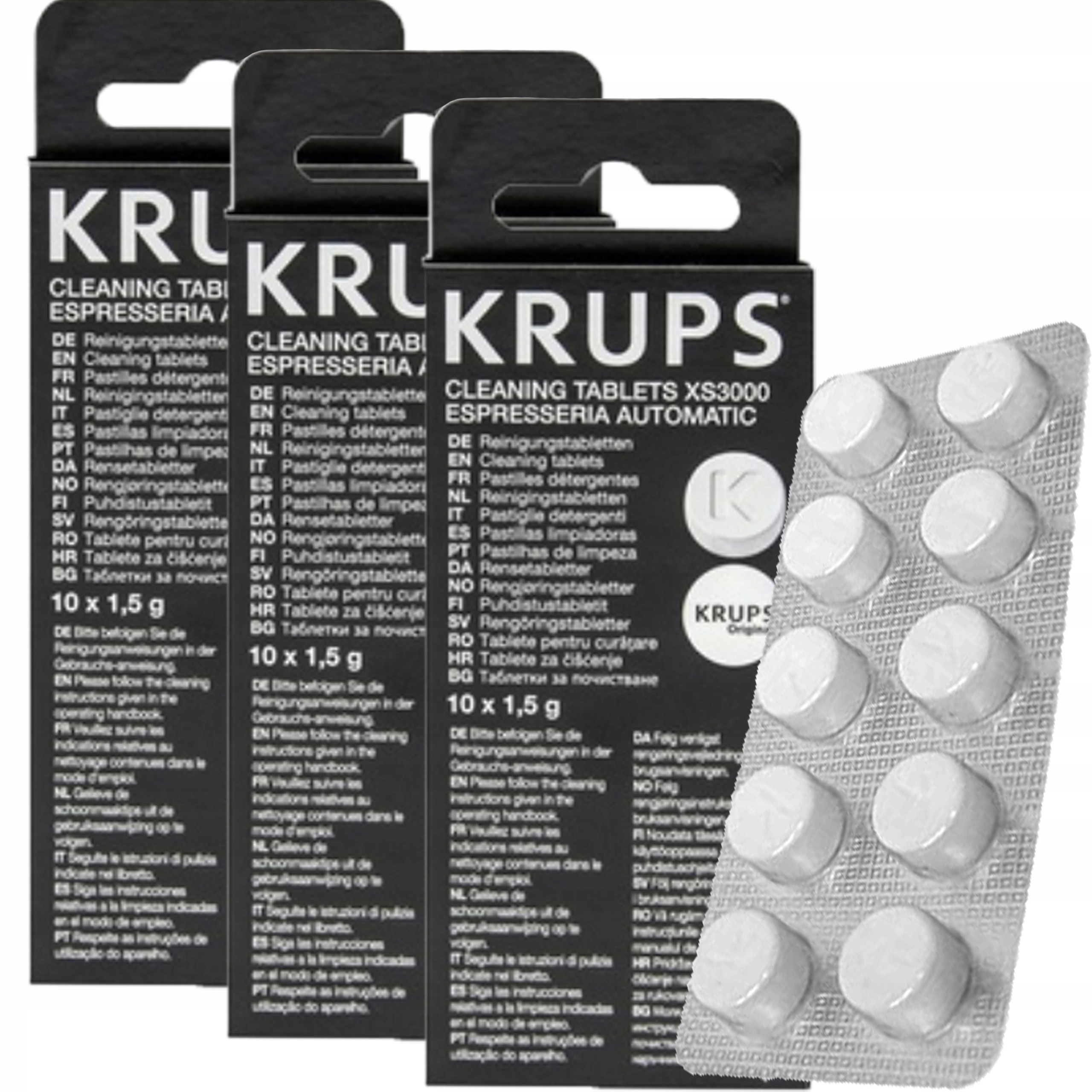 3 x čisticí a odmašťovací tablety Krups do kávovaru Originál