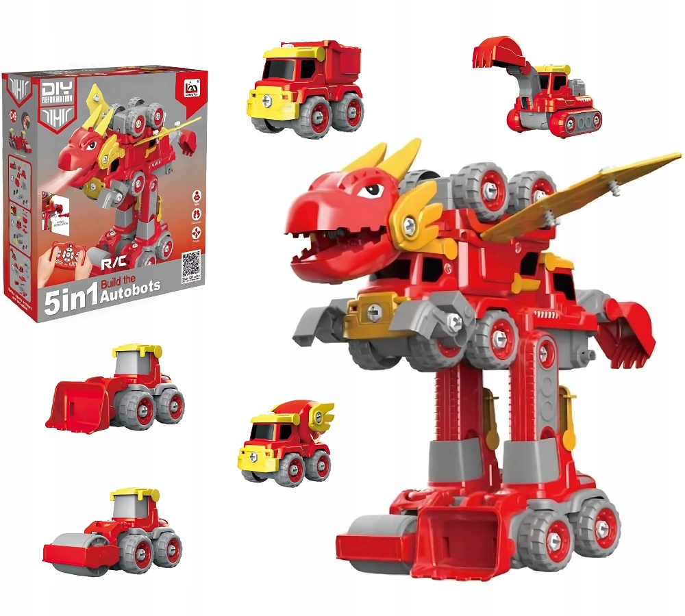 Robot RC 5w1 z pięciu pojazdów budowlanych RegMag RS-02 – Wymiary