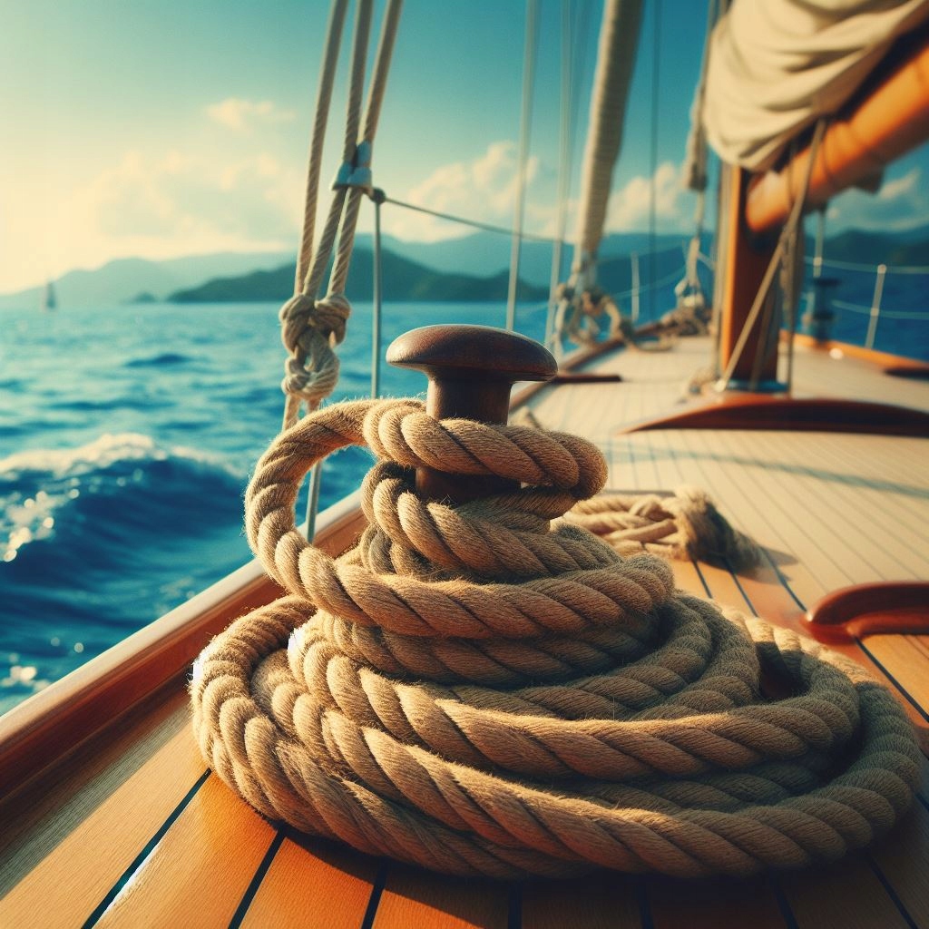 Lina jutowa żeglarska kręcona sznur 16mm 1m Model LINJU-1630