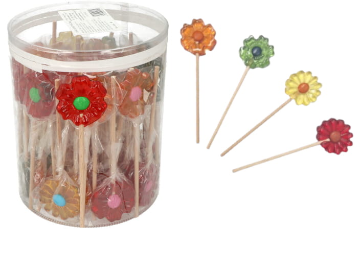 Levně Lízátko Květina Na Den Žen A Matek Lízátka Ve Tvaru Květiny 16 G 60 Ks