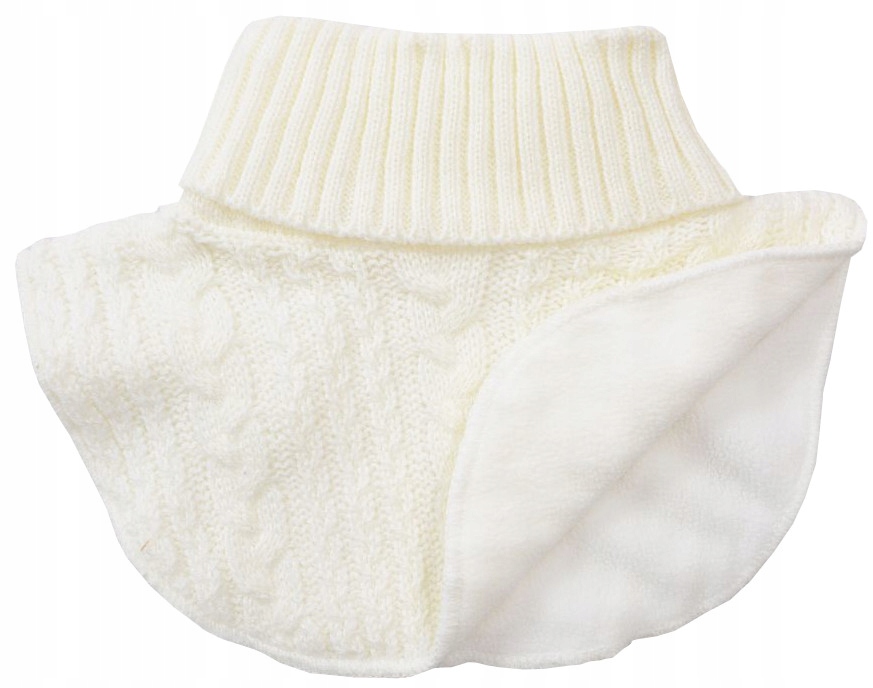 KOMIN ZIMOWY Z GOLFEM DWUWARSTWOWY OCIEPLANY POLAREM WARKOCZ ecru 3-8 V019B