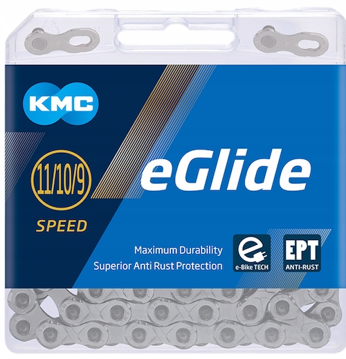 Řetěz na kolo Kmc eGlide 9 10 11řadý Ept 118 článků QuickLink Linkglide