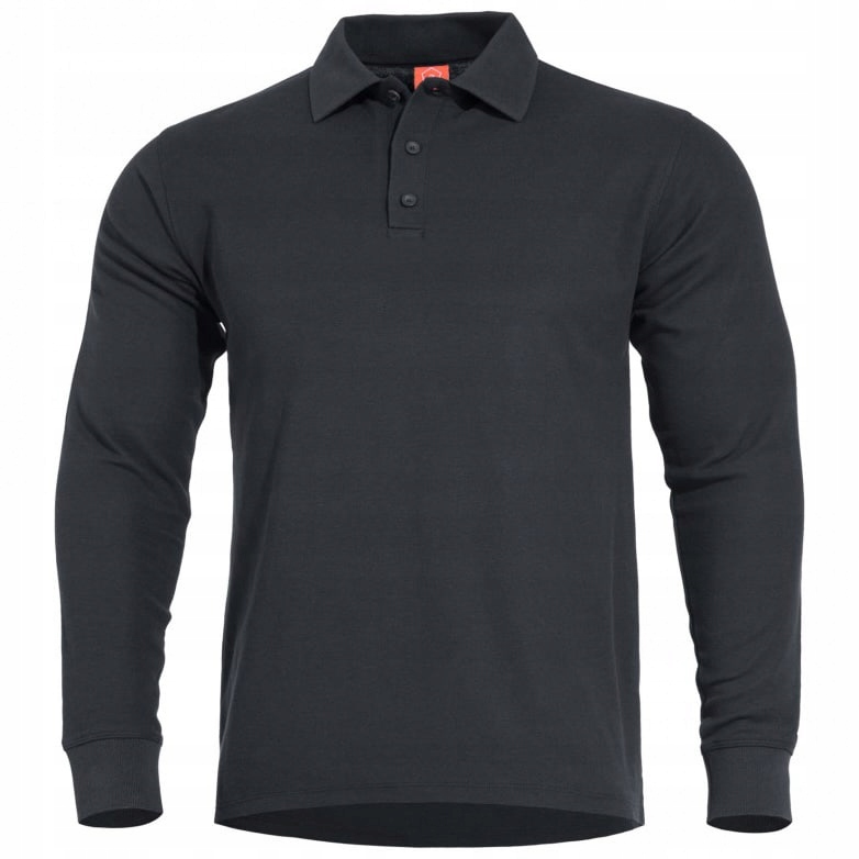 Koszulka polo polówka bawełniana Pentagon Aniketos Long Sleeve Black XL