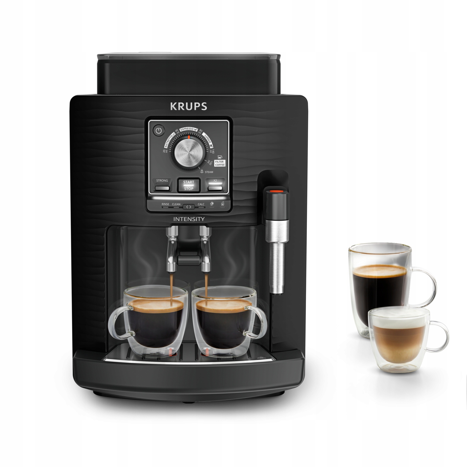 Ekspres do kawy ciśnieniowy Krups Intensity Black Coffee z młynkiem