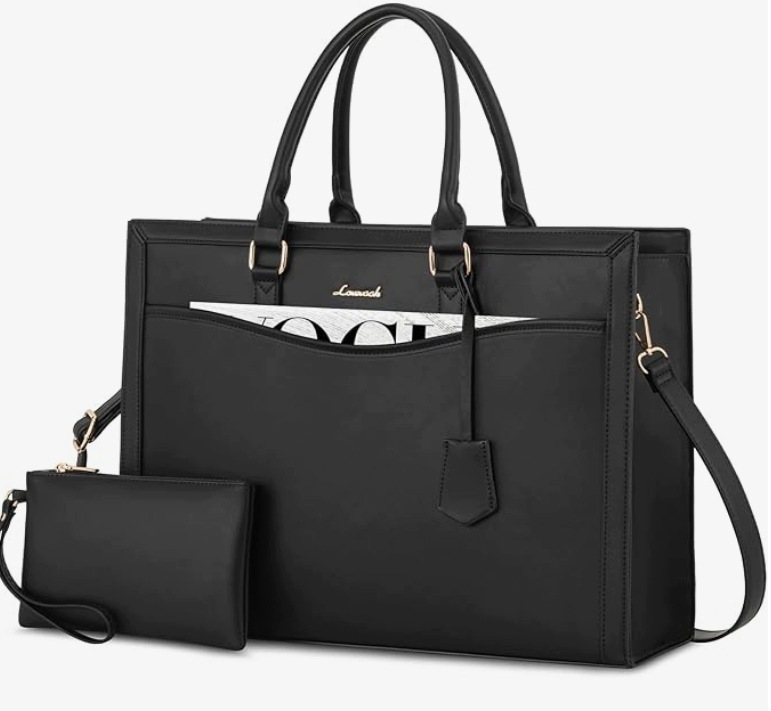 Lovevook Taška na notebook 15,6" Pu kůže – kancelářská aktovka, prostorná kabelka