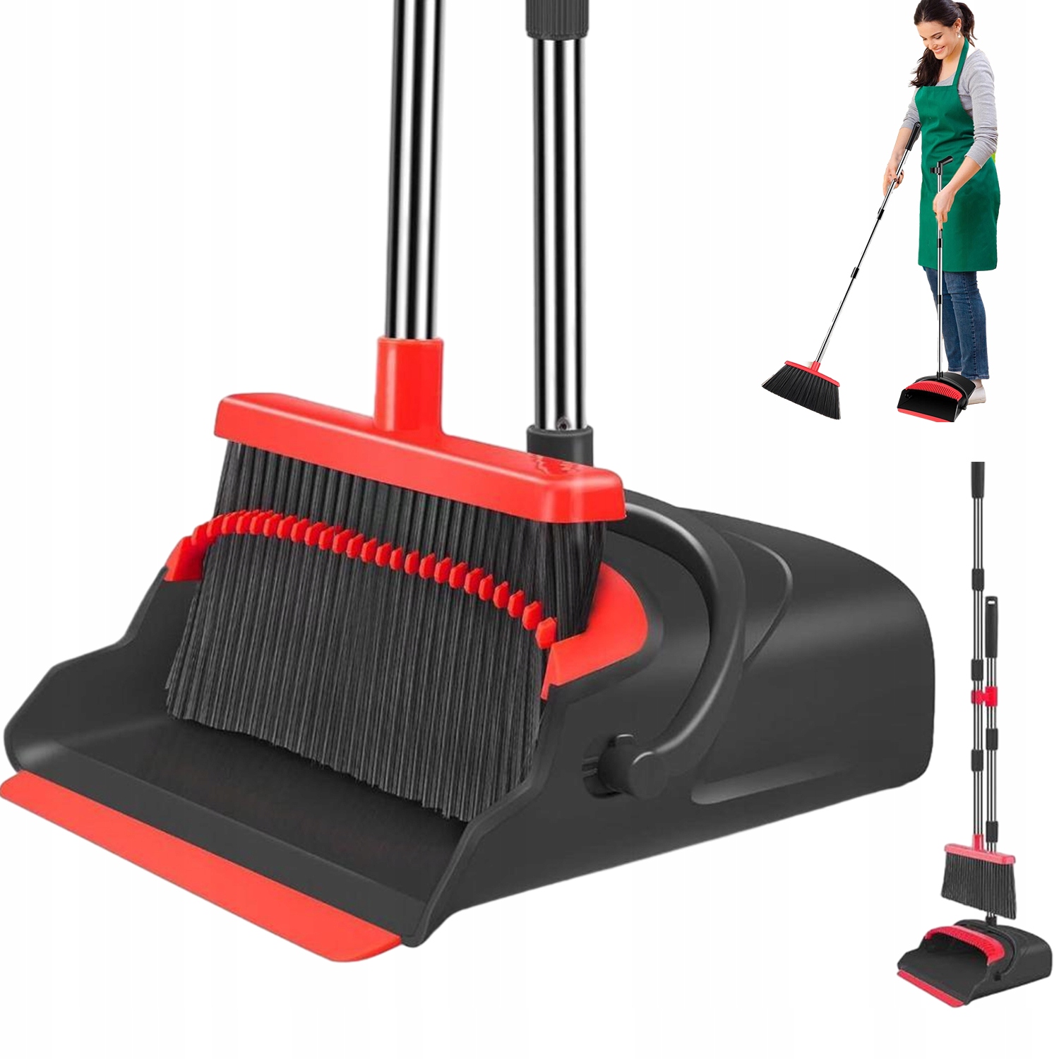 Levně Sada Na Zametání Metly Lopatka Stojící S Dlouhou Rukojetí 80 cm Výsuvná