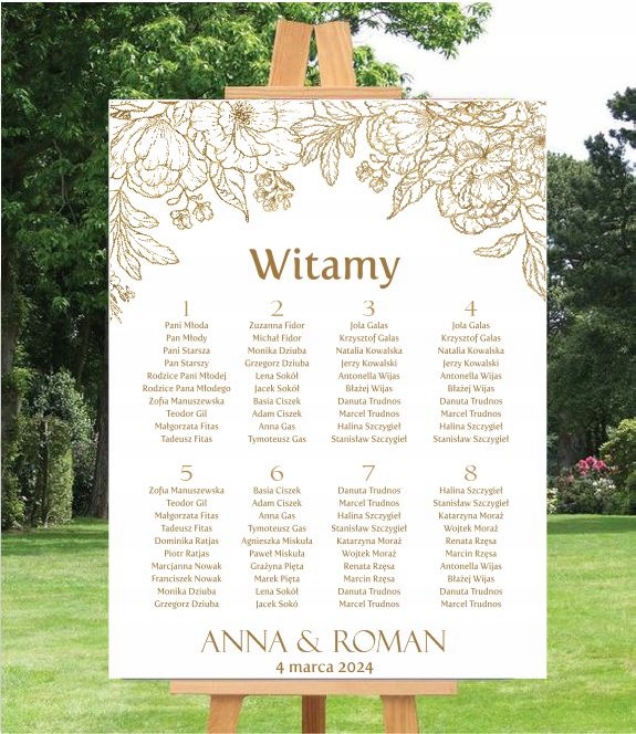 Plan Stołów Gości ŚLUB 65x100 NOWE