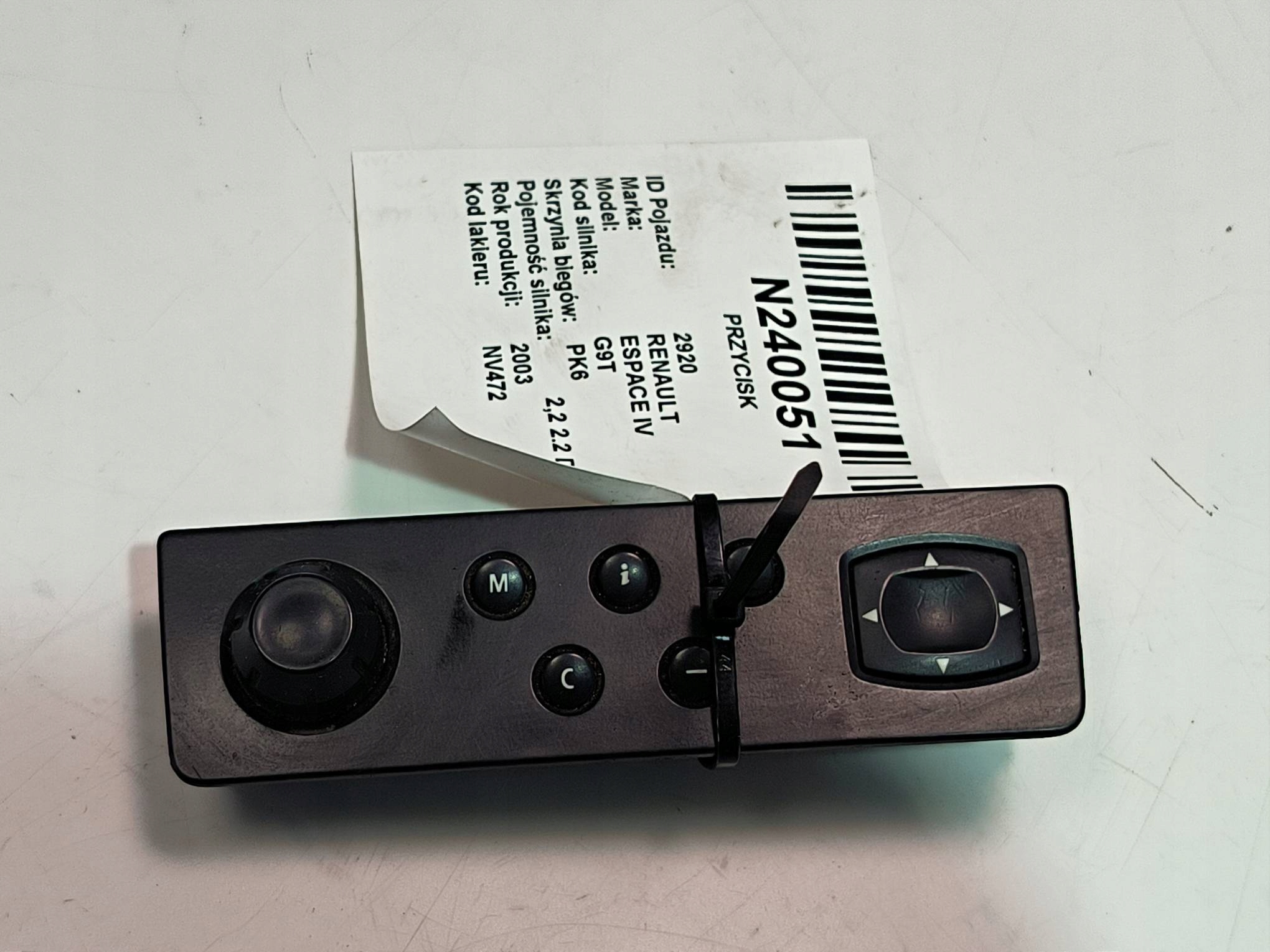 button 8200023452 RENAULT ESPACE IV