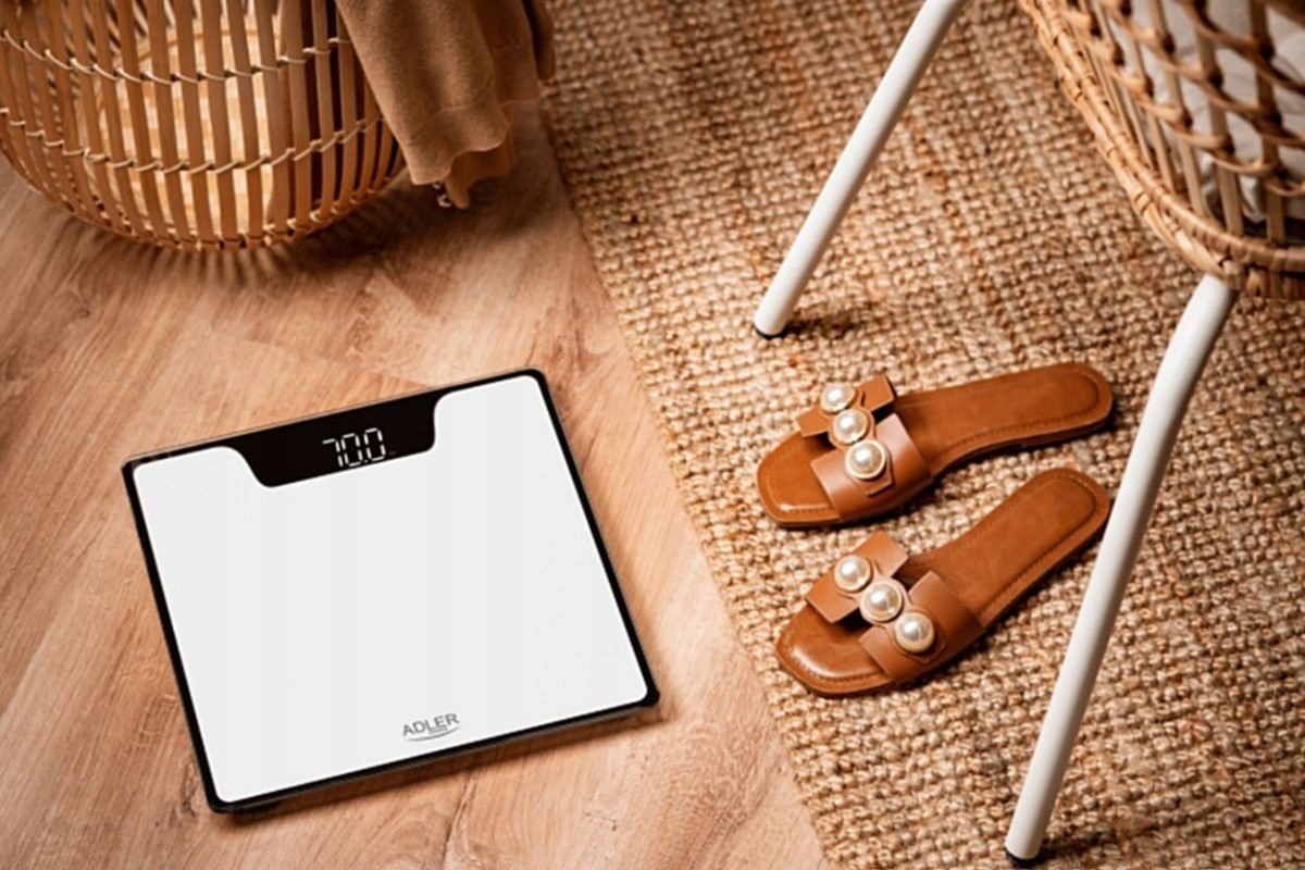 Waga Łazienkowa LED AD 8174 White - Dokładna 180kg, Szkło 6mm