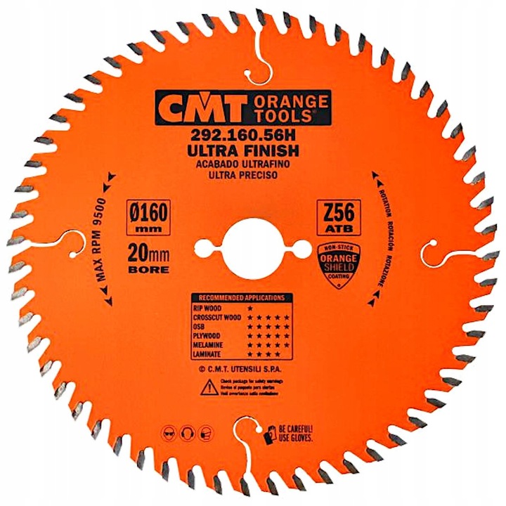 Cmt 292.160.56H Piła tarcza do cięcia Drewna Melamina laminatu 160x20mm