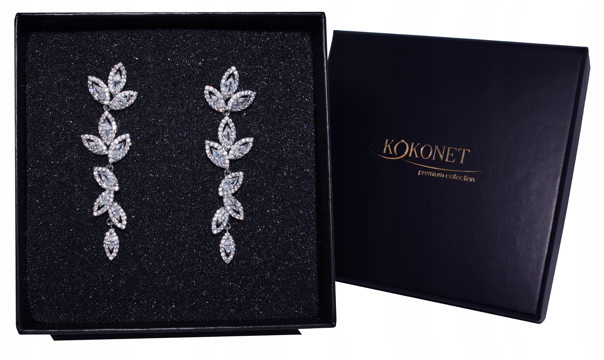 Náušnice svatební stříbrné lehké Dlouhé Swarovski