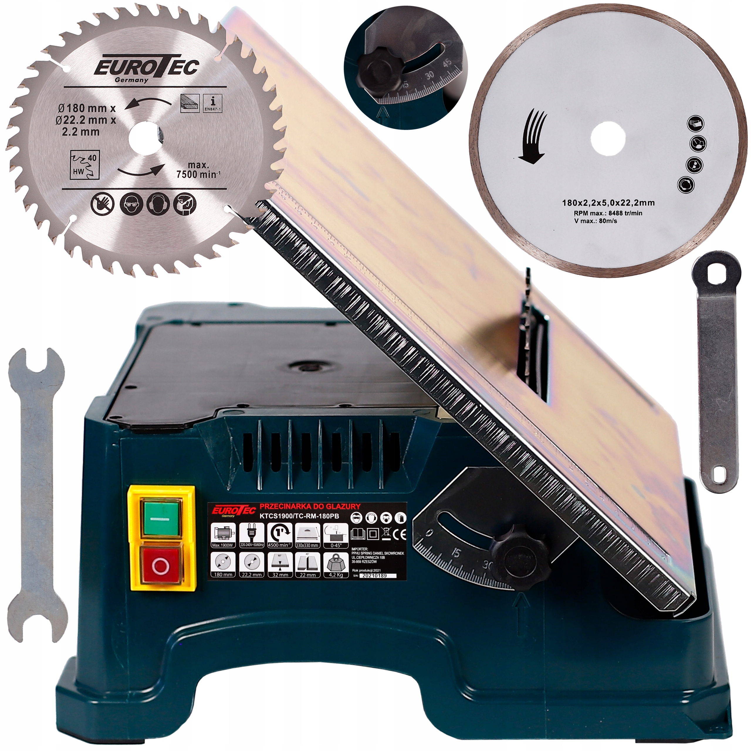 Řezačka Na Dlaždičky 2V1 Stolní Pila 1900W Kotouče