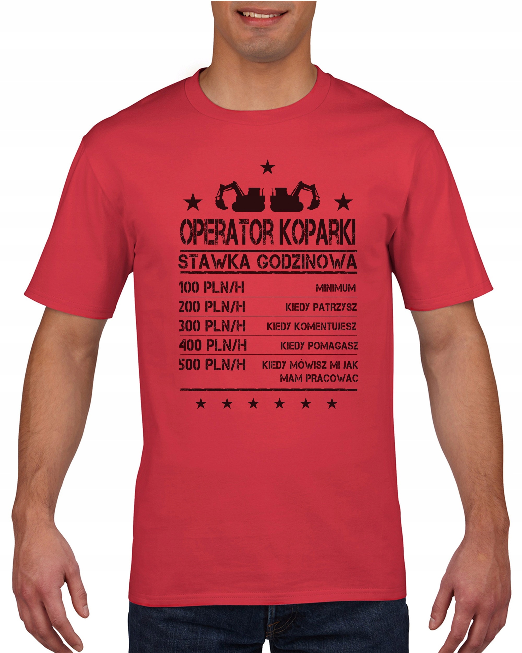

Koszulka męska Operator koparki stawka godzinowa M